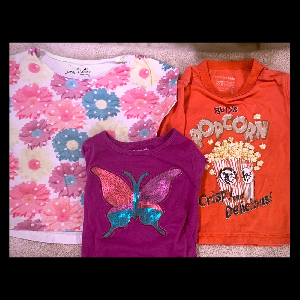 3- Girls 3t shirts, 1 short and 3 long sleeved